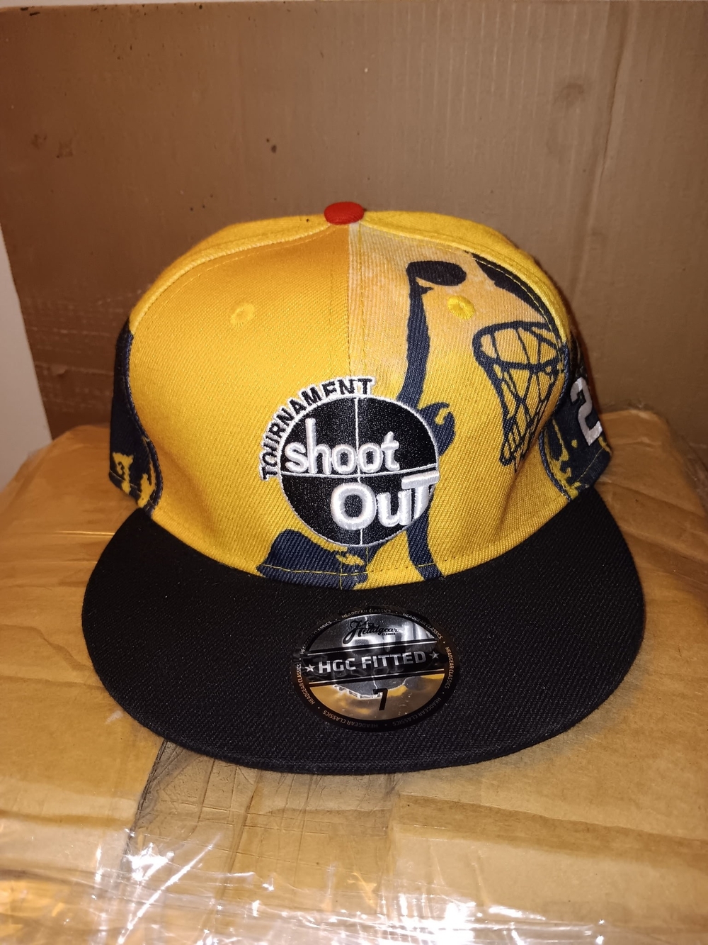 Shoot Out Tournament Yellow and Black Fitted Men's Hat